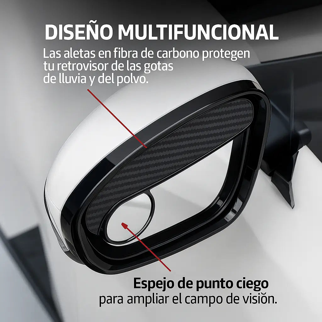Visión360™ – Retrovisor 2x1 con protección contra lluvia y puntos ciegos