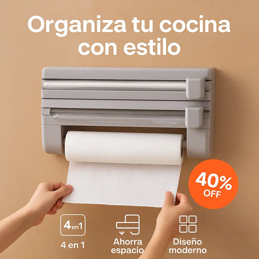 Dispensador Organizado de Rollos Para Cocina