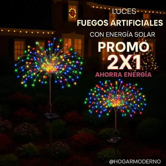Luminara™Luces Solares tipo fuegos artificiales, Transforman tu Jardín ✨ ¡Y hoy paga 1 GRATIS la segunda.
