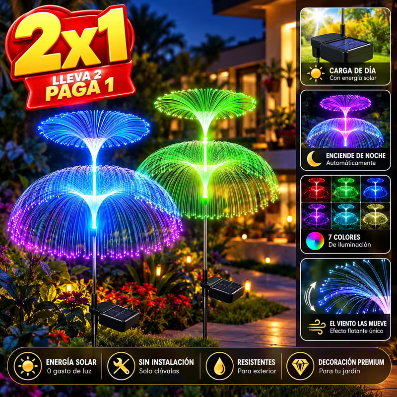 Medusas dobles Solares que Iluminan tus Noches sin Gastar Luz | Promo 2x1 ✨