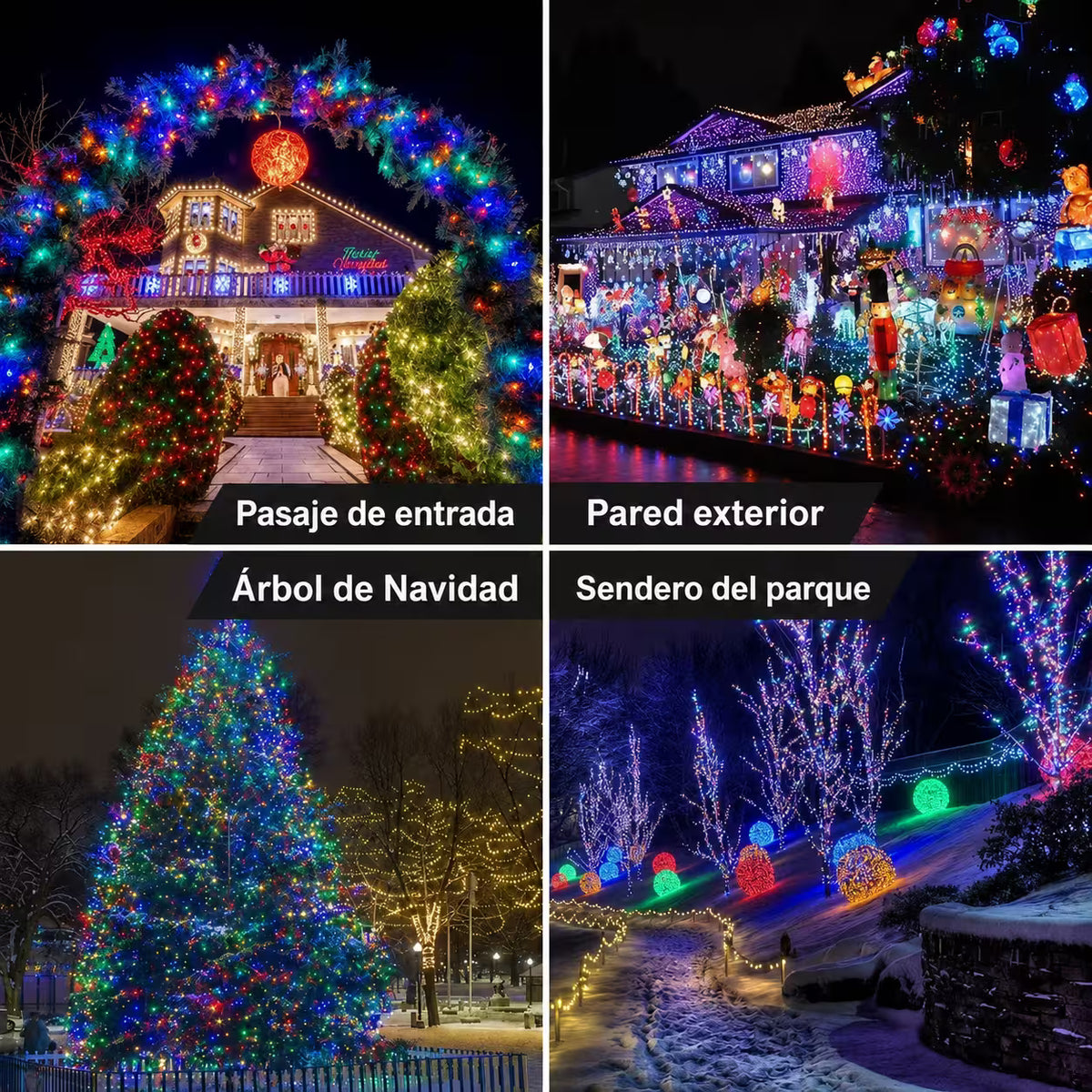 SolarGlow™ – Luces Navideñas Multicolor de 10 Metros que Iluminan sin Gastar Luz x100 Bombillos ✨