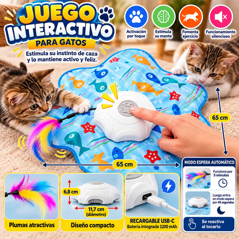 Juguete Interactivo Recargable para Gatos con Pluma Oculta