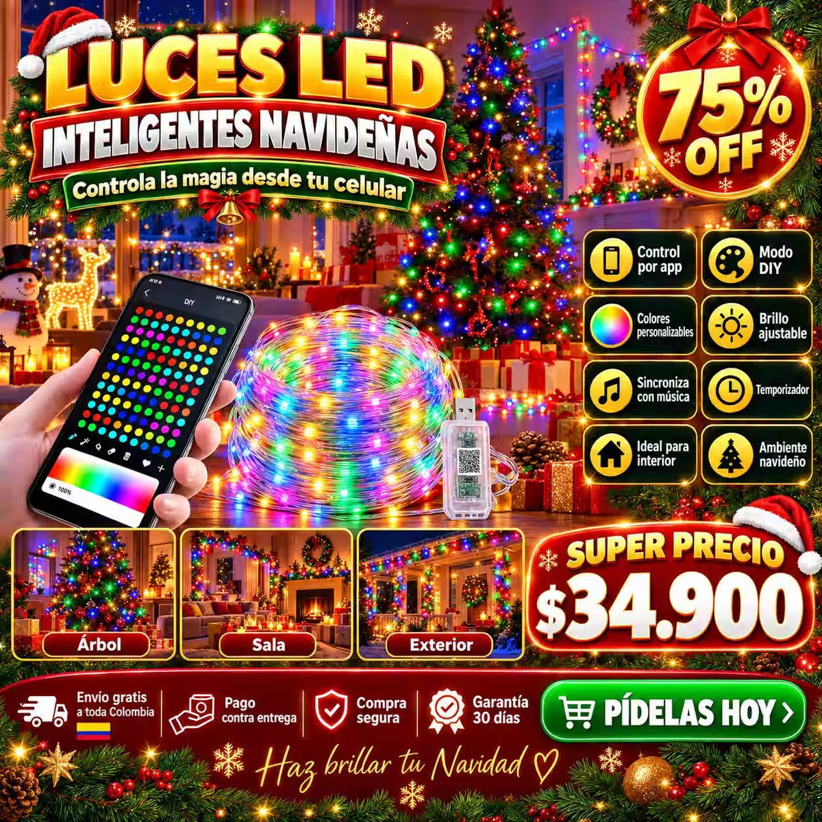 LINEAL LED INTELIGENTE, CONTROL, APP 10M